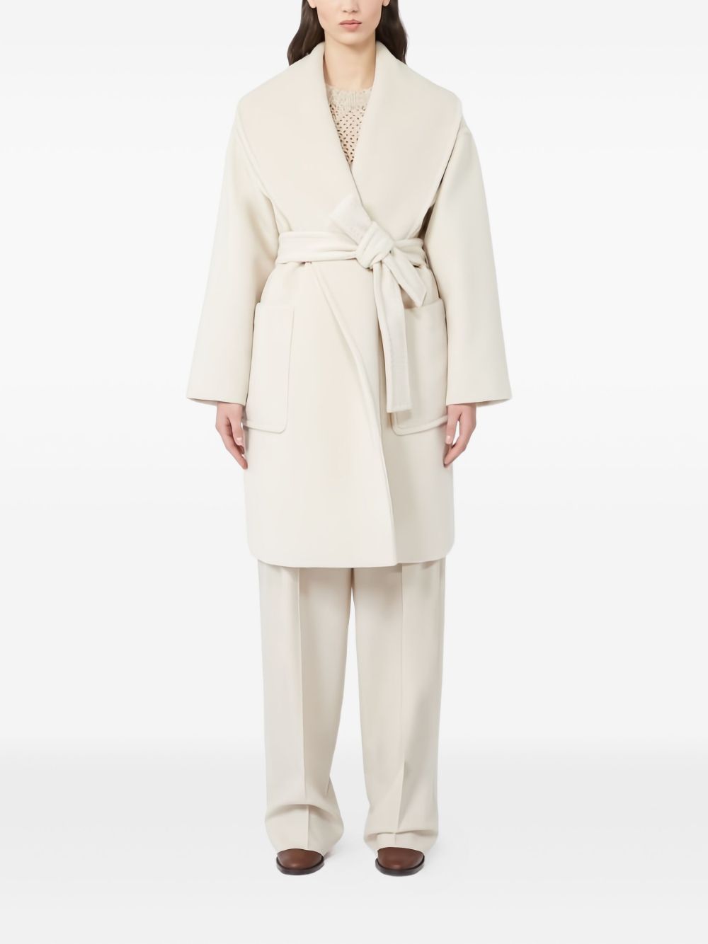 Oversized Coat In Soft Almond