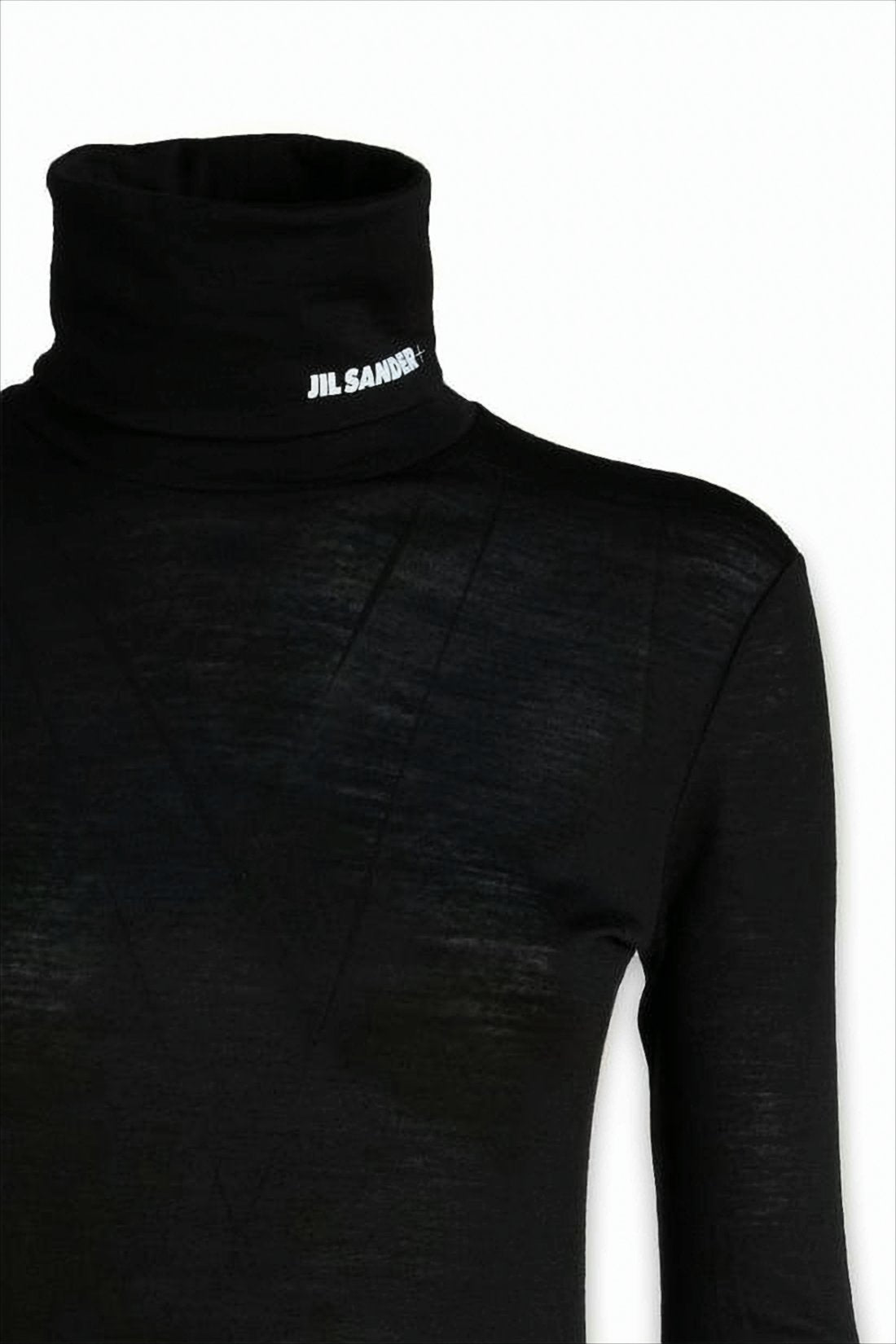 Fitted Black Turtleneck with Subtle Texture