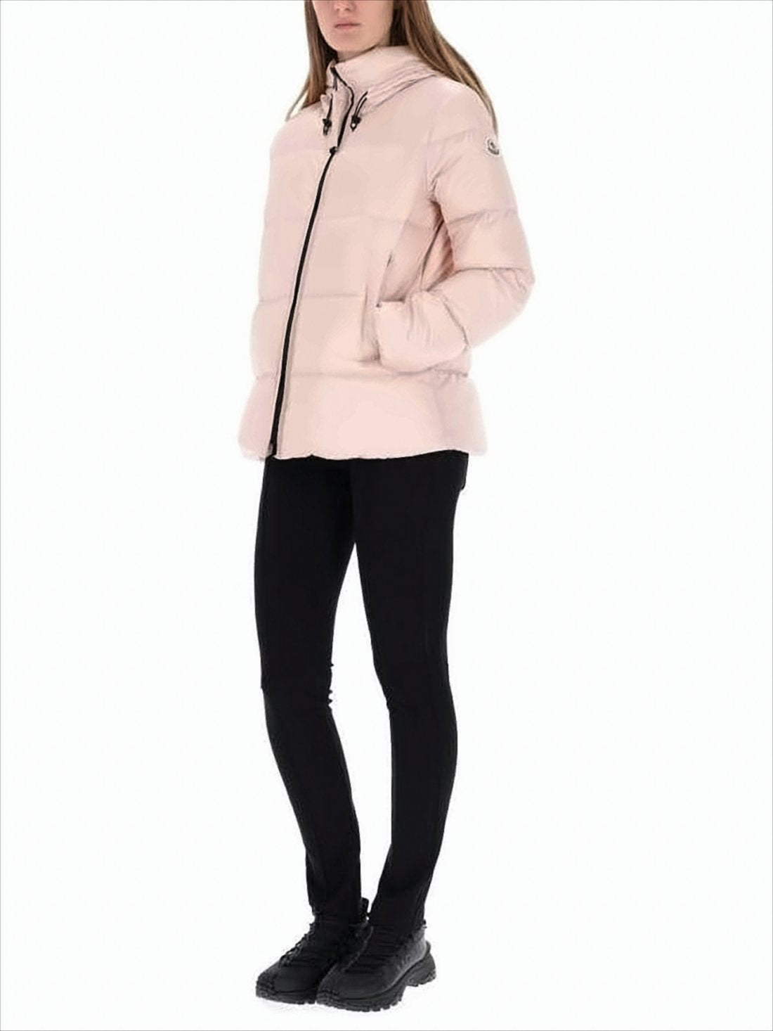 Quilted Short Down Jacket with Glossy Finish