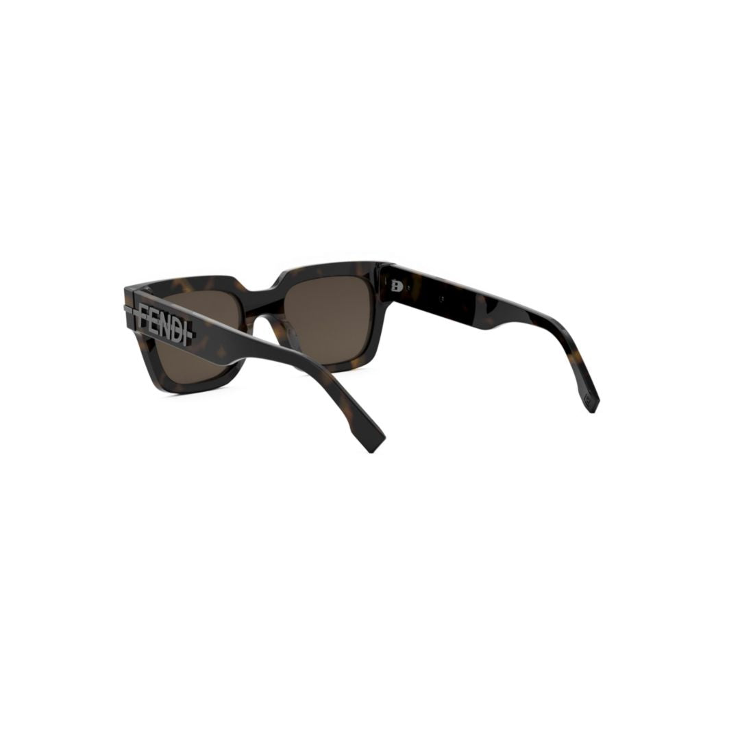 Fe40078i Bold Rectangular Tortoiseshell Sunglasses