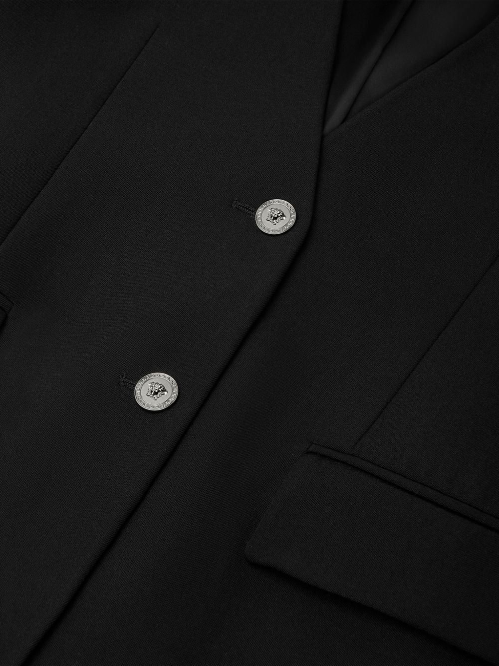 Single-Breasted Blazer With Quilted Leather Accents