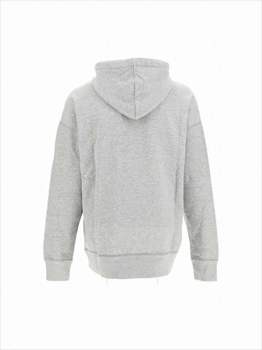 Heathered Grey Hoodie with Contrasting Logo