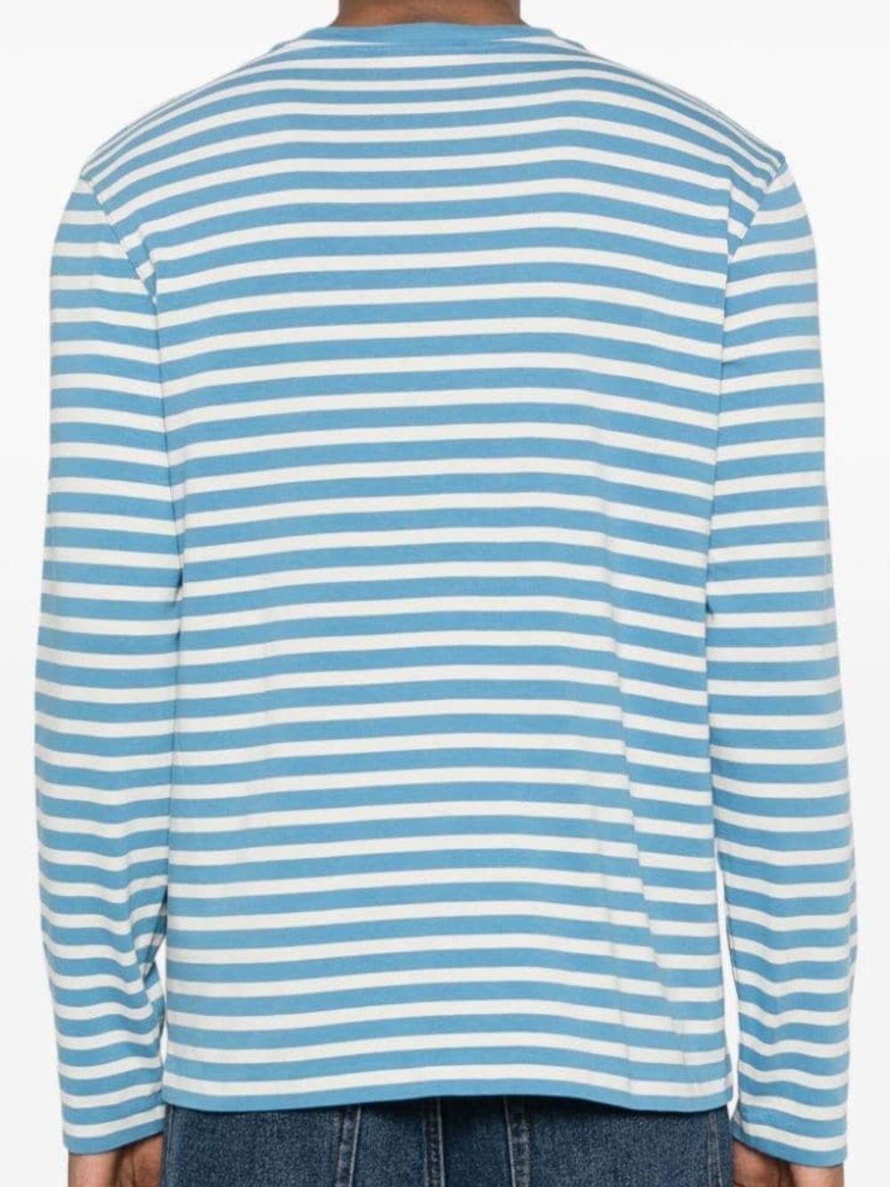 Long-Sleeve Striped Tee With Classic Crew Neckline And Embroidered Detail