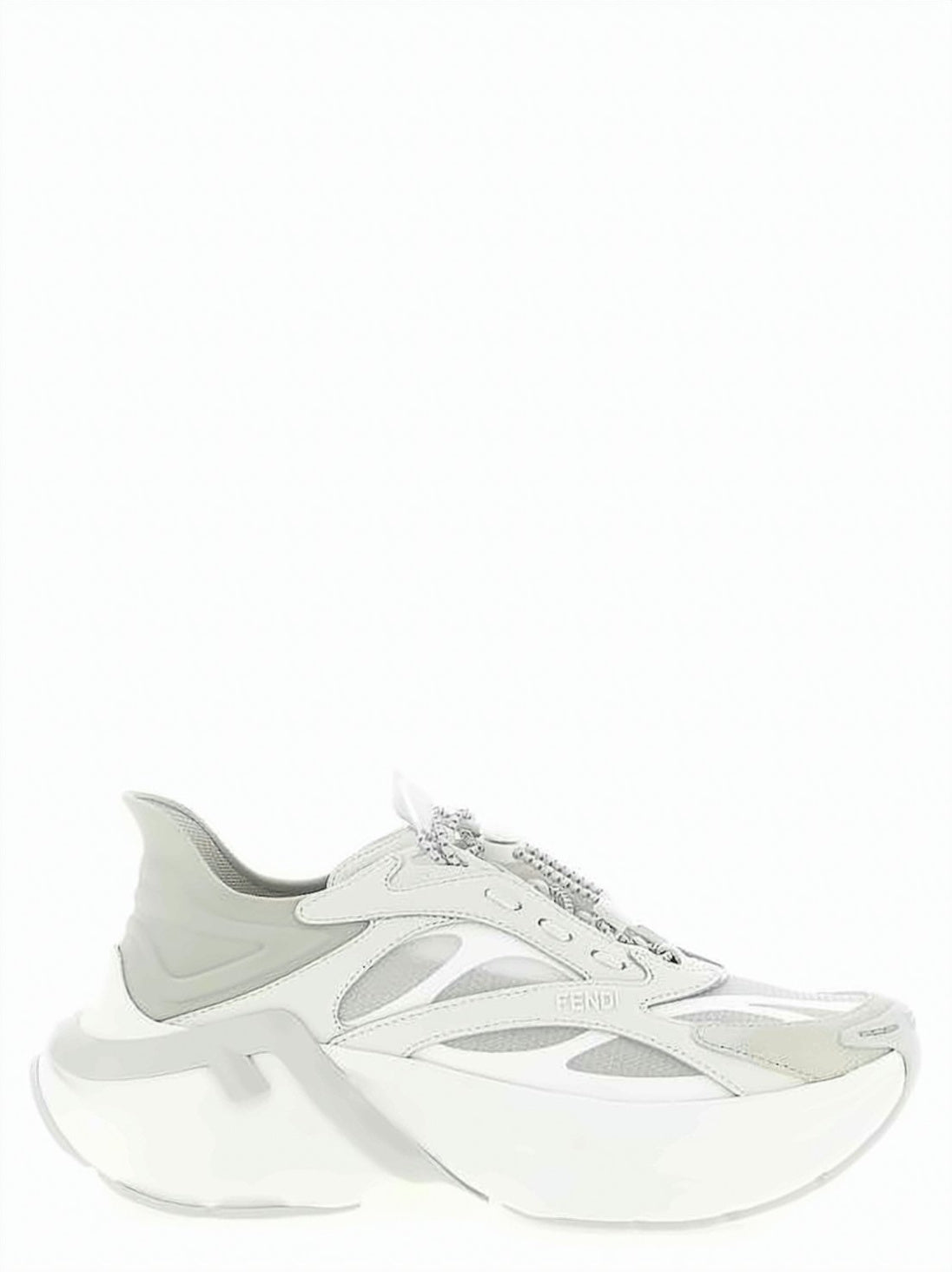 Futuristic White Sneakers With Sole