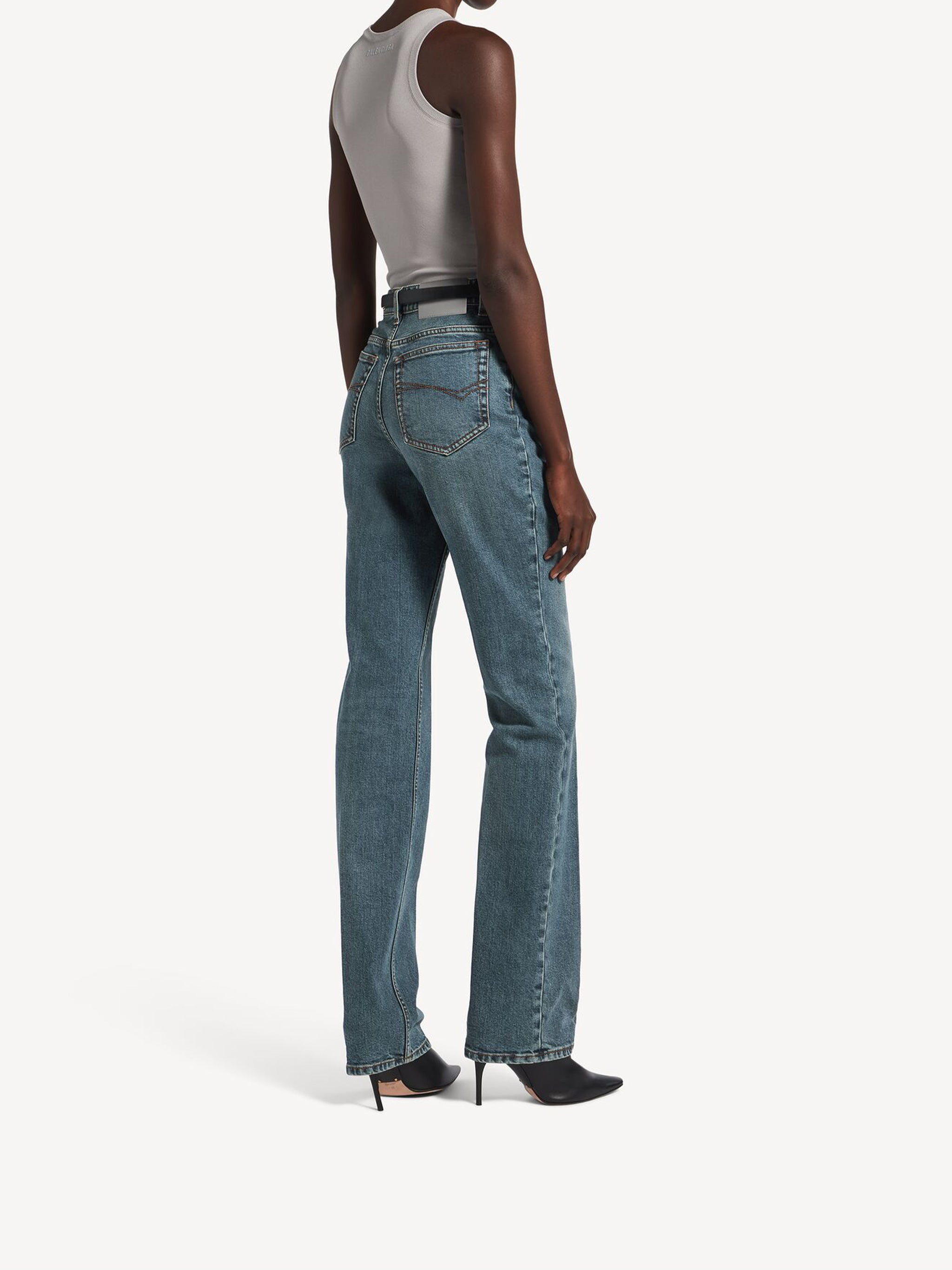 Medium Blue High Waist Slim Jeans