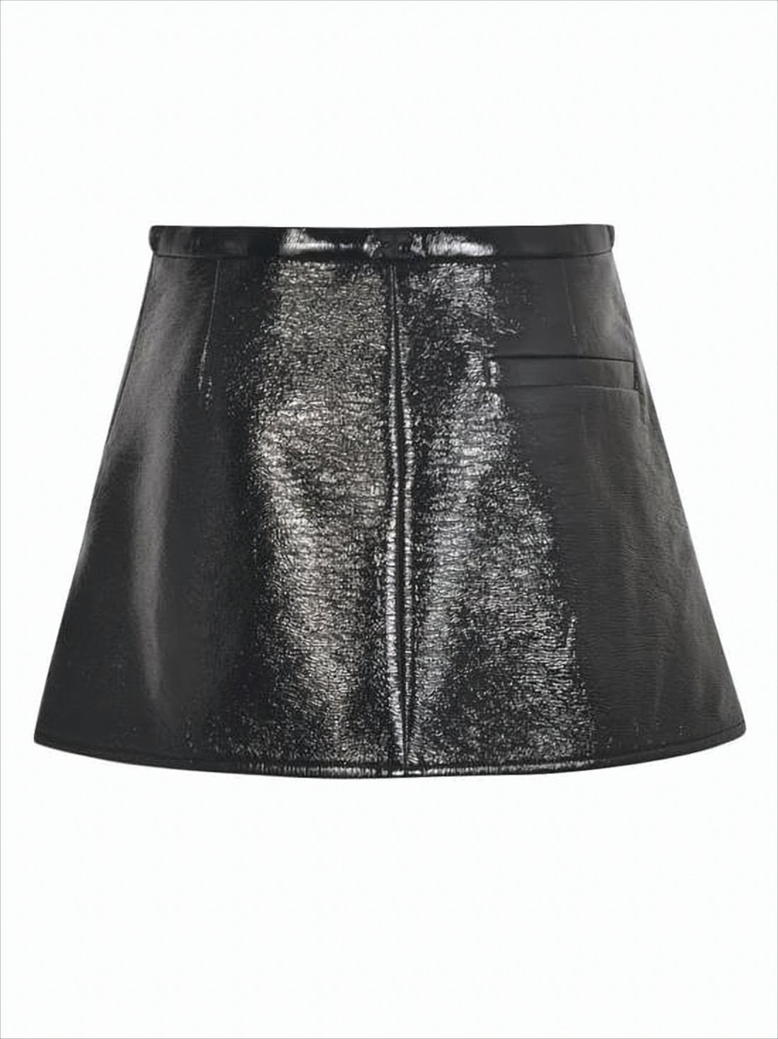 High-Waisted A-Line Skirt with Glossy Finish