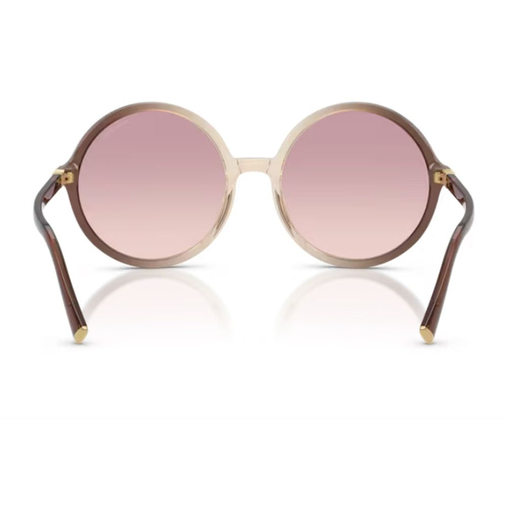 0Mu B02S Miu Regard Oversized Round Gradient Brown Acetate Sunglasses