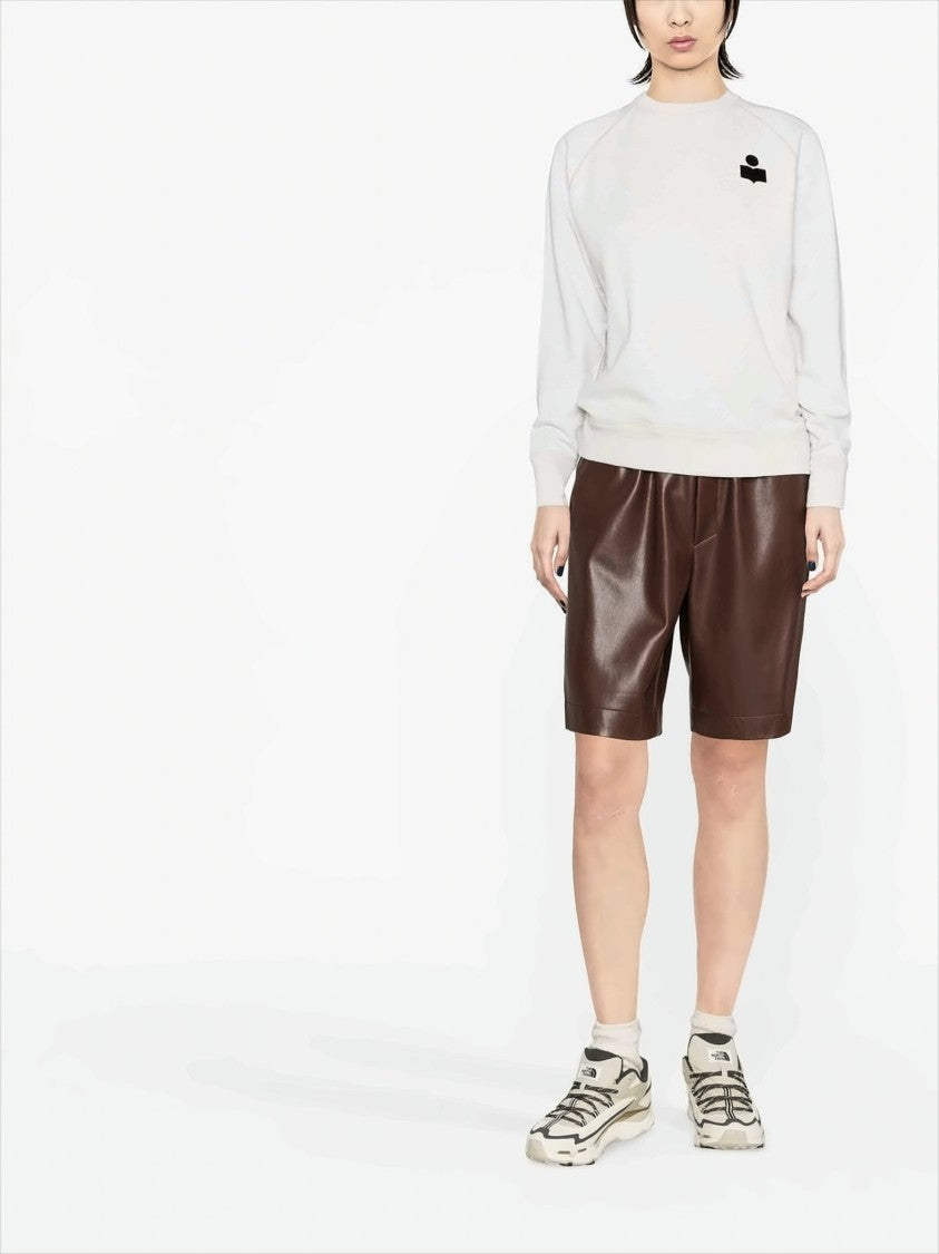 Minimalist White Sweatshirt With Embroidered Logo