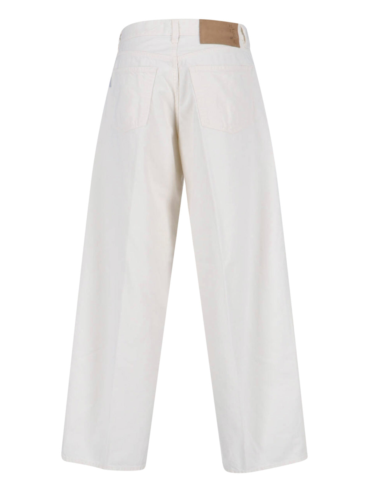 Wide-Leg White Denim Jeans With Five-Pocket Design