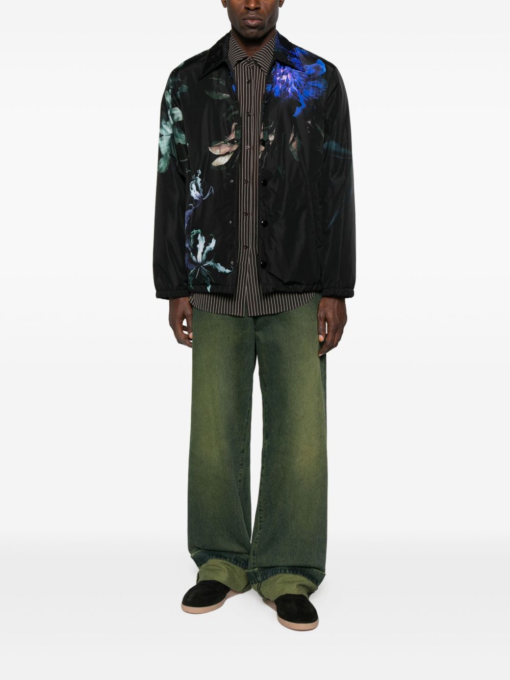 Artistic Floral Print Casual Jacket