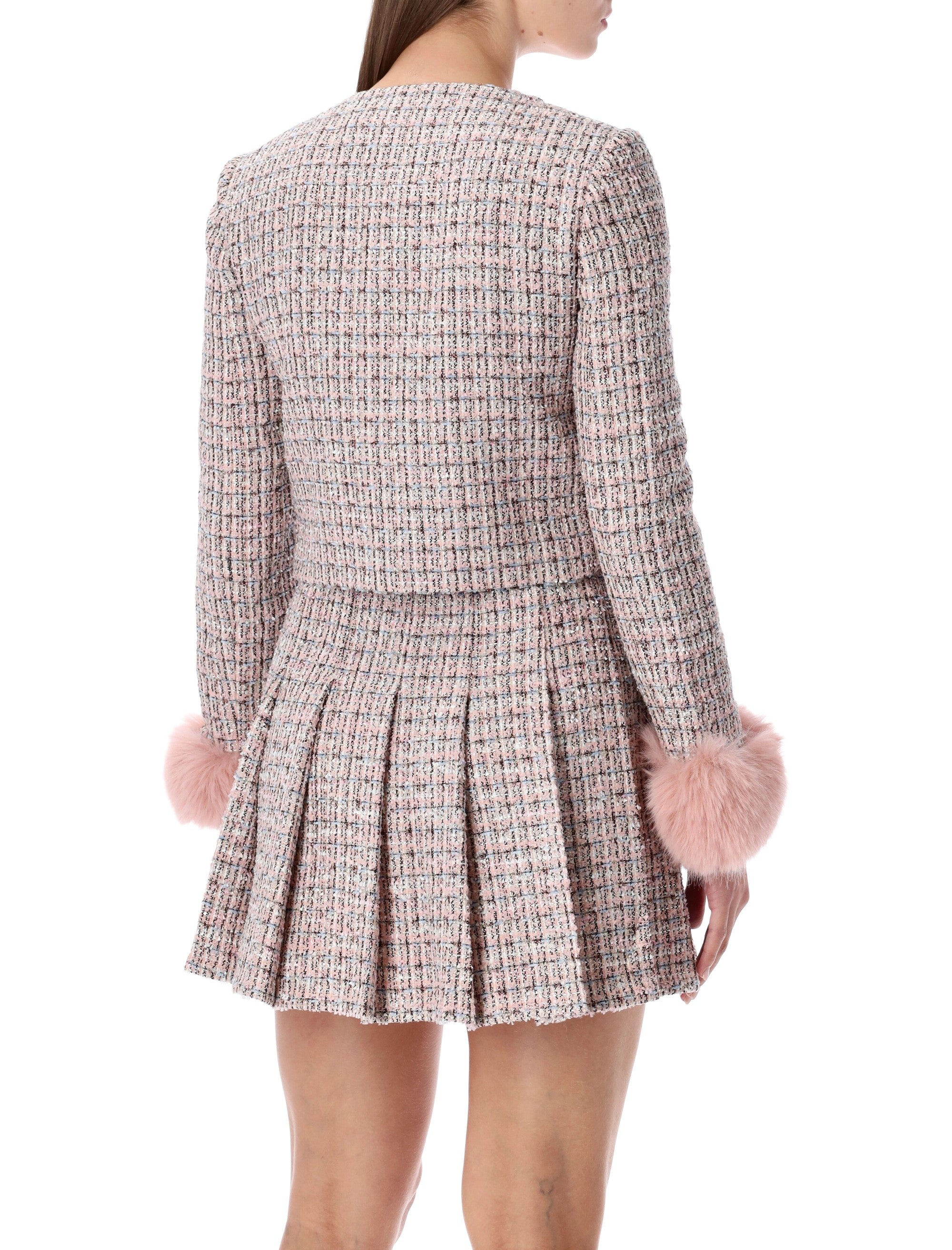 Bouclé Jacket With Faux Fur Cuffs