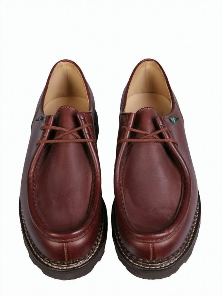 Moccasin-style Brown Calf Leather Loafers with Rubber Sole