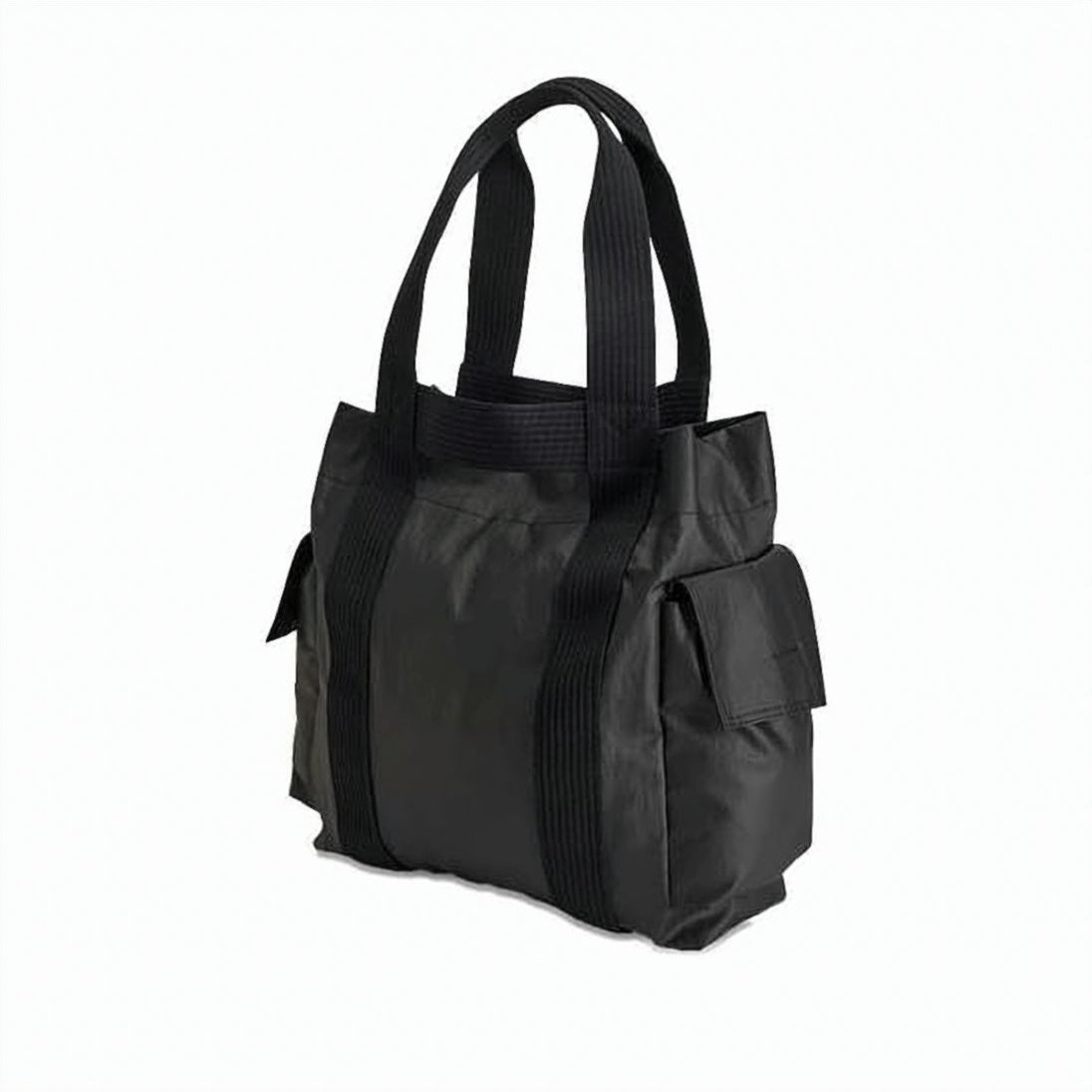 Matte Nylon Shoulder Bag with Functional Design