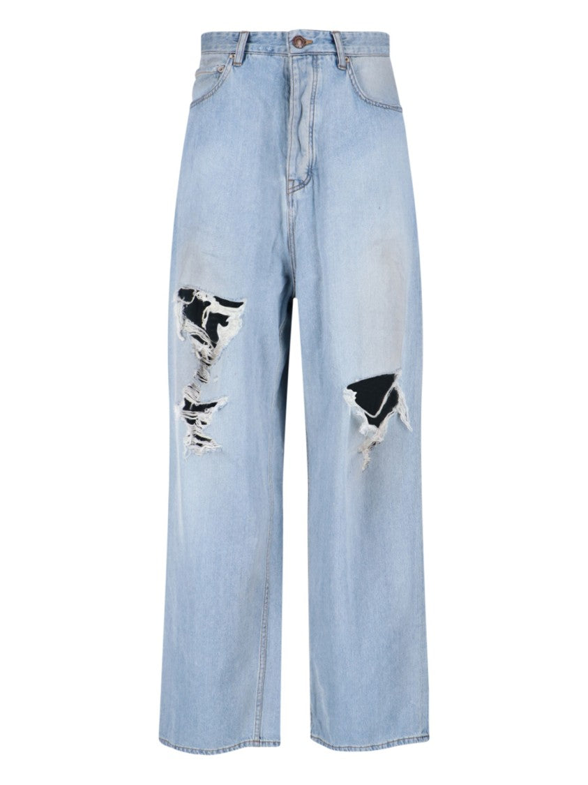 Classic Straight-Leg Blue Jeans With Five-Pocket Styling
