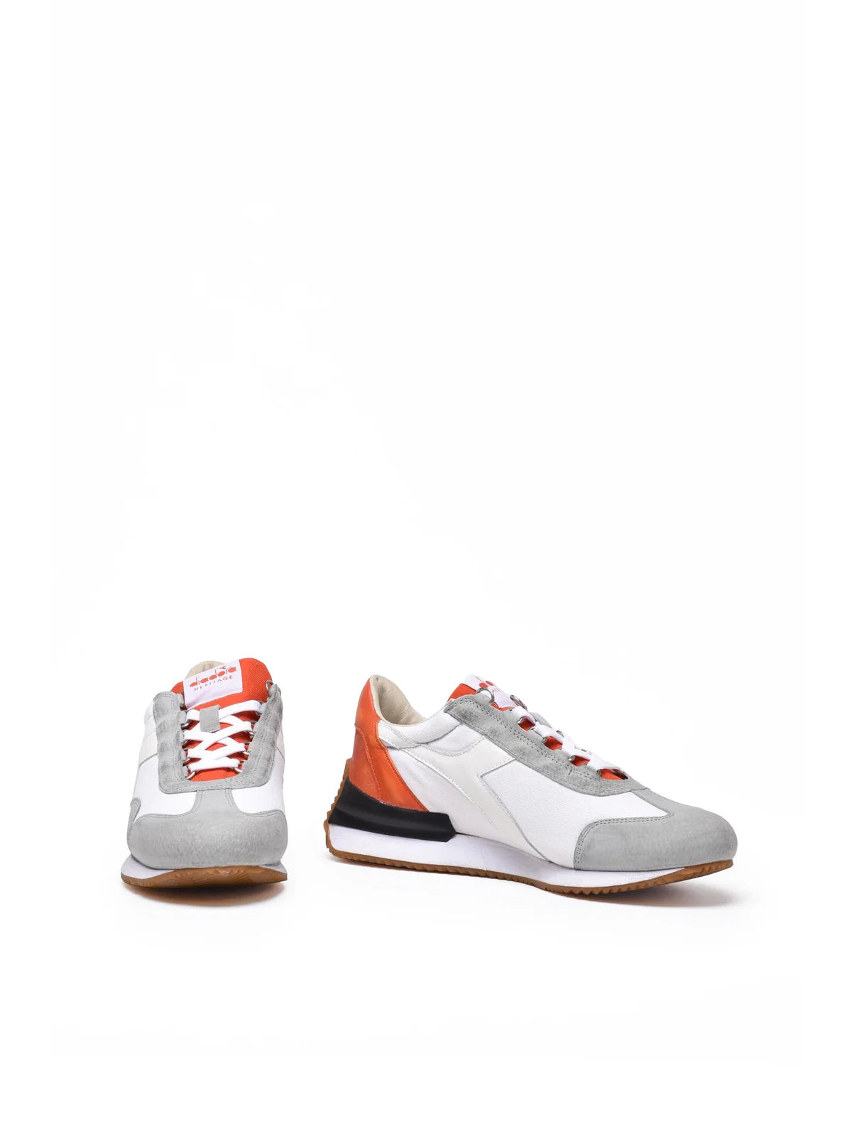 White Grey Leather Polyester Equipe Sneakers