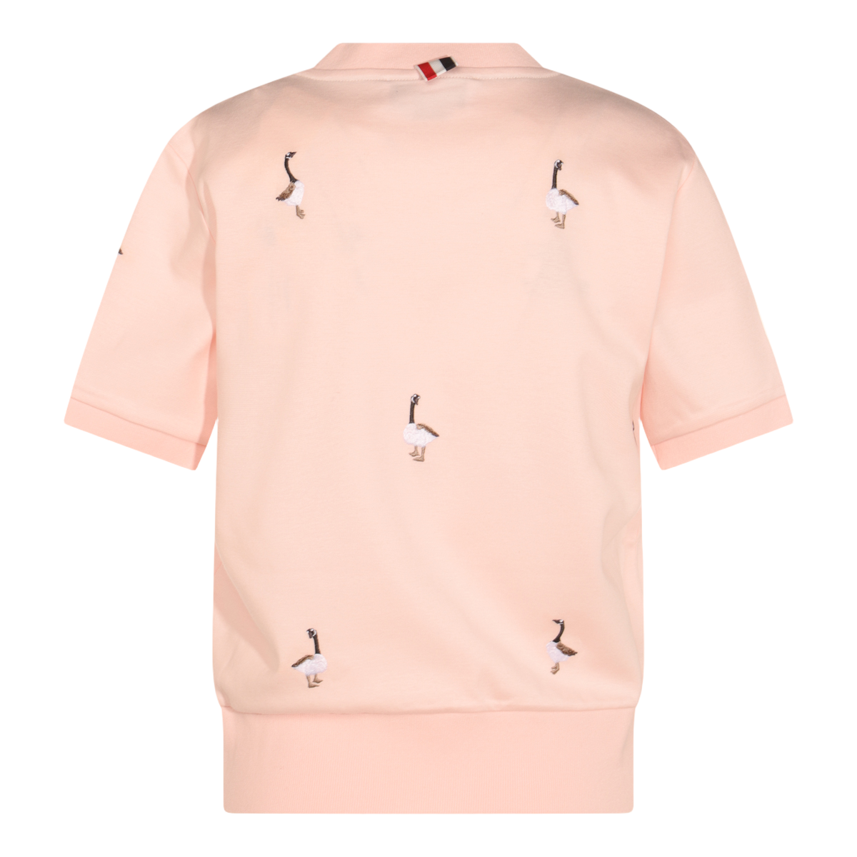 Light Peach Embroidered Sweater with Crew Neckline