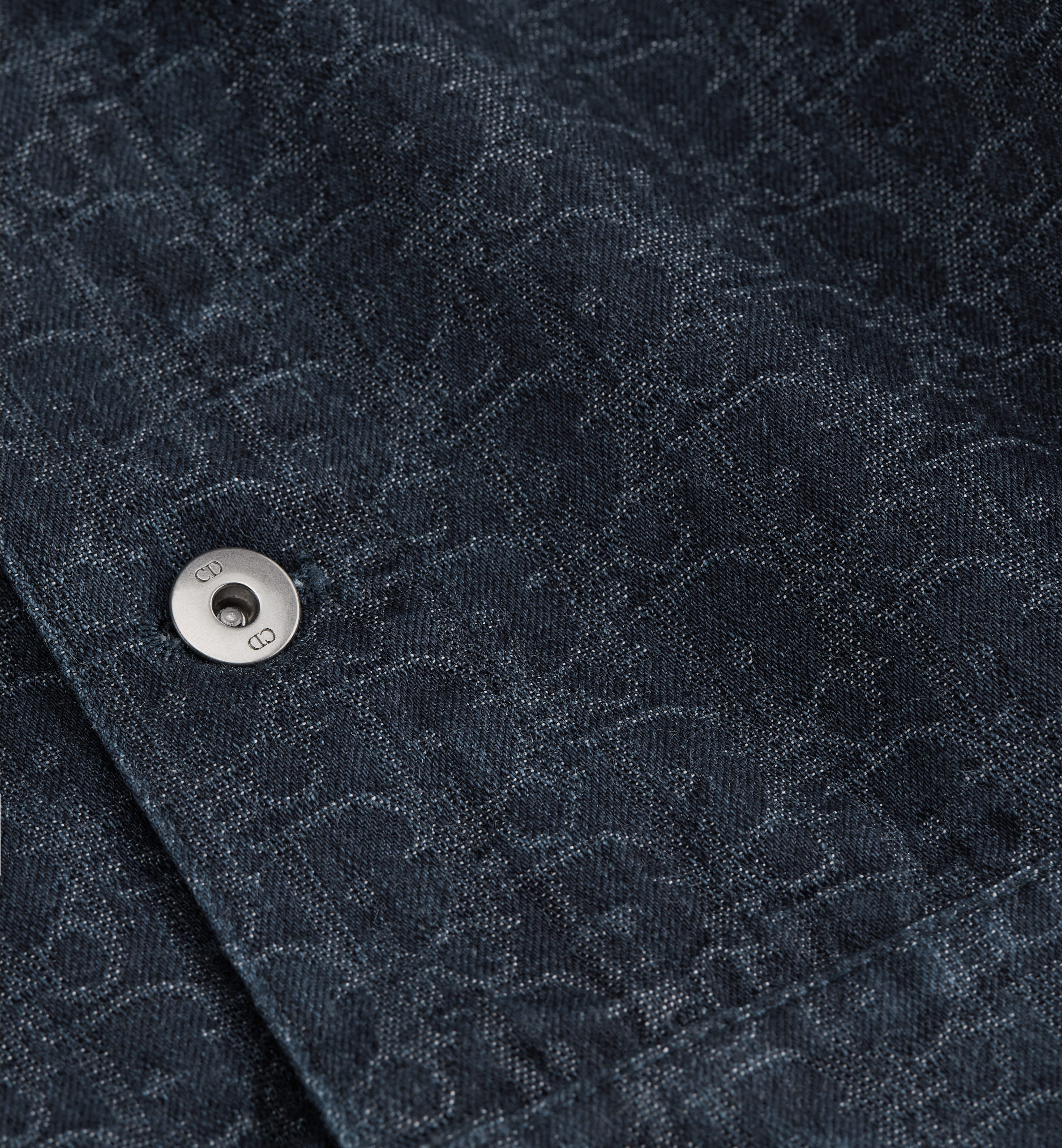 Cropped Denim Jacket With Monogram Pattern