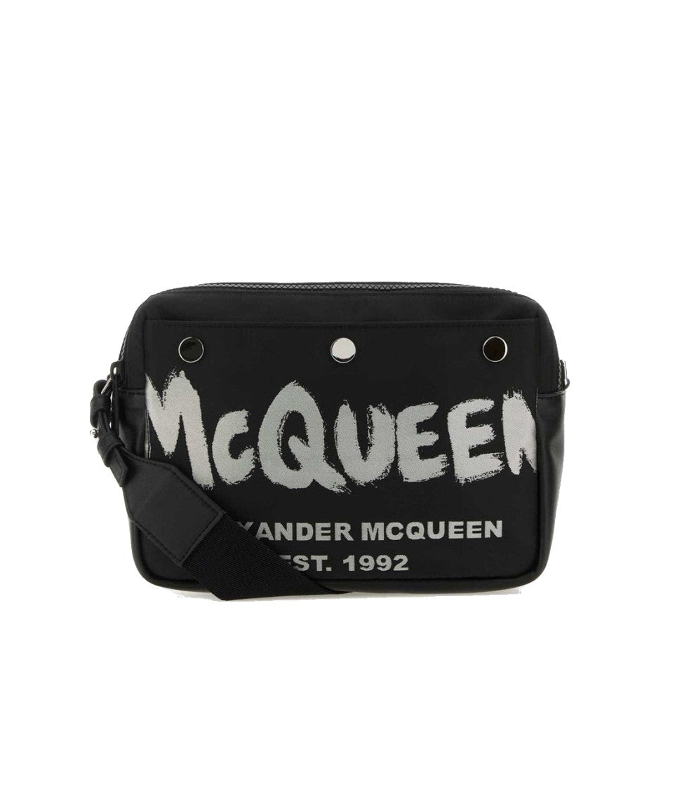 Compact Black Bag With Bold Mcqueen Lettering