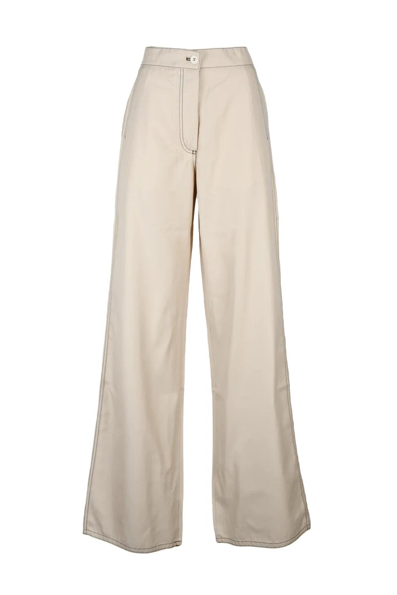 Polyester/Cotton Trousers - Beige