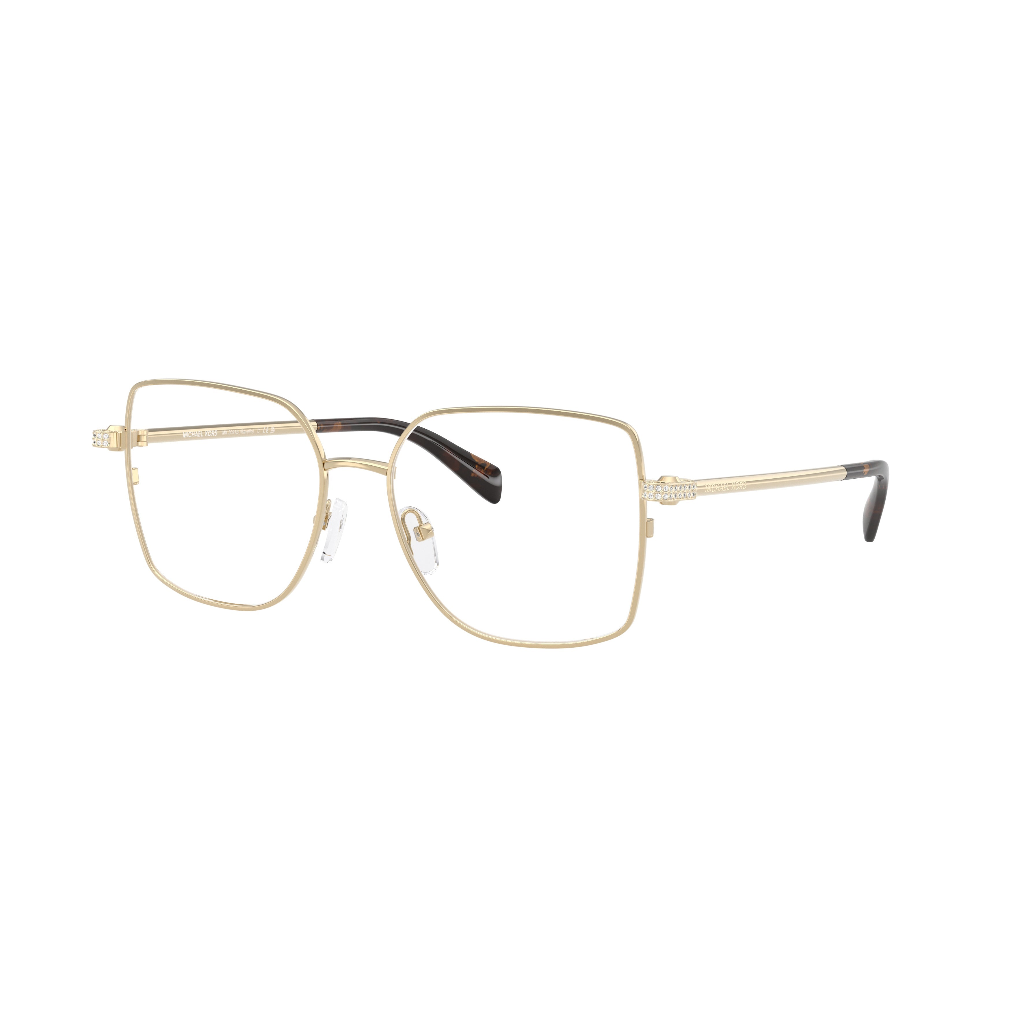 0mk3091b Square Metal Gold Finish Eyeglasses with Tortoiseshell Tips