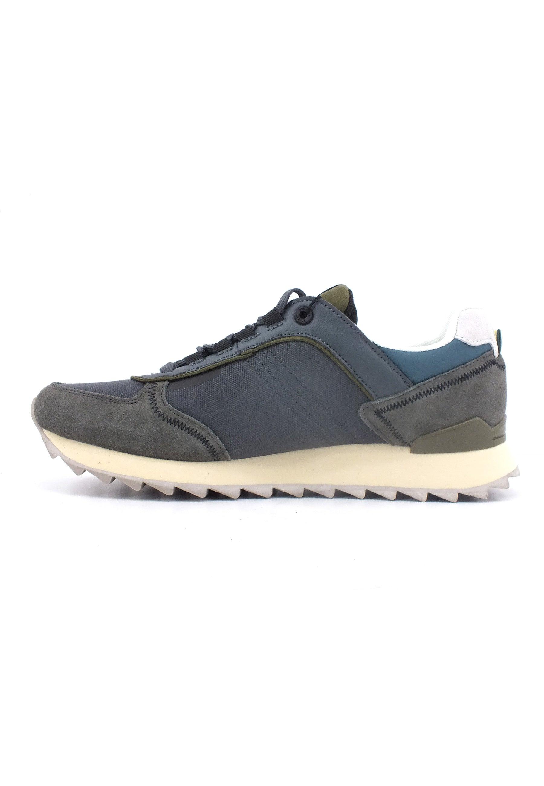 Low Profile Mixed Leather Sneakers