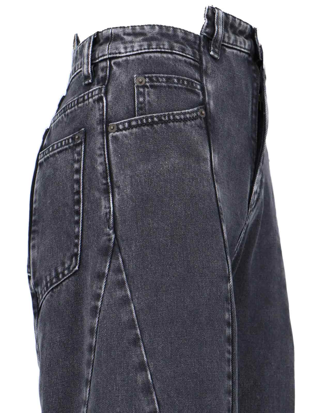 "Décortiqué" Palazzo Jeans, In Black Denim
