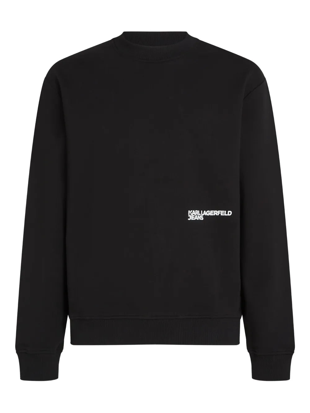 Crewneck Sweatshirt with Graphic Print and Ribbed Detail