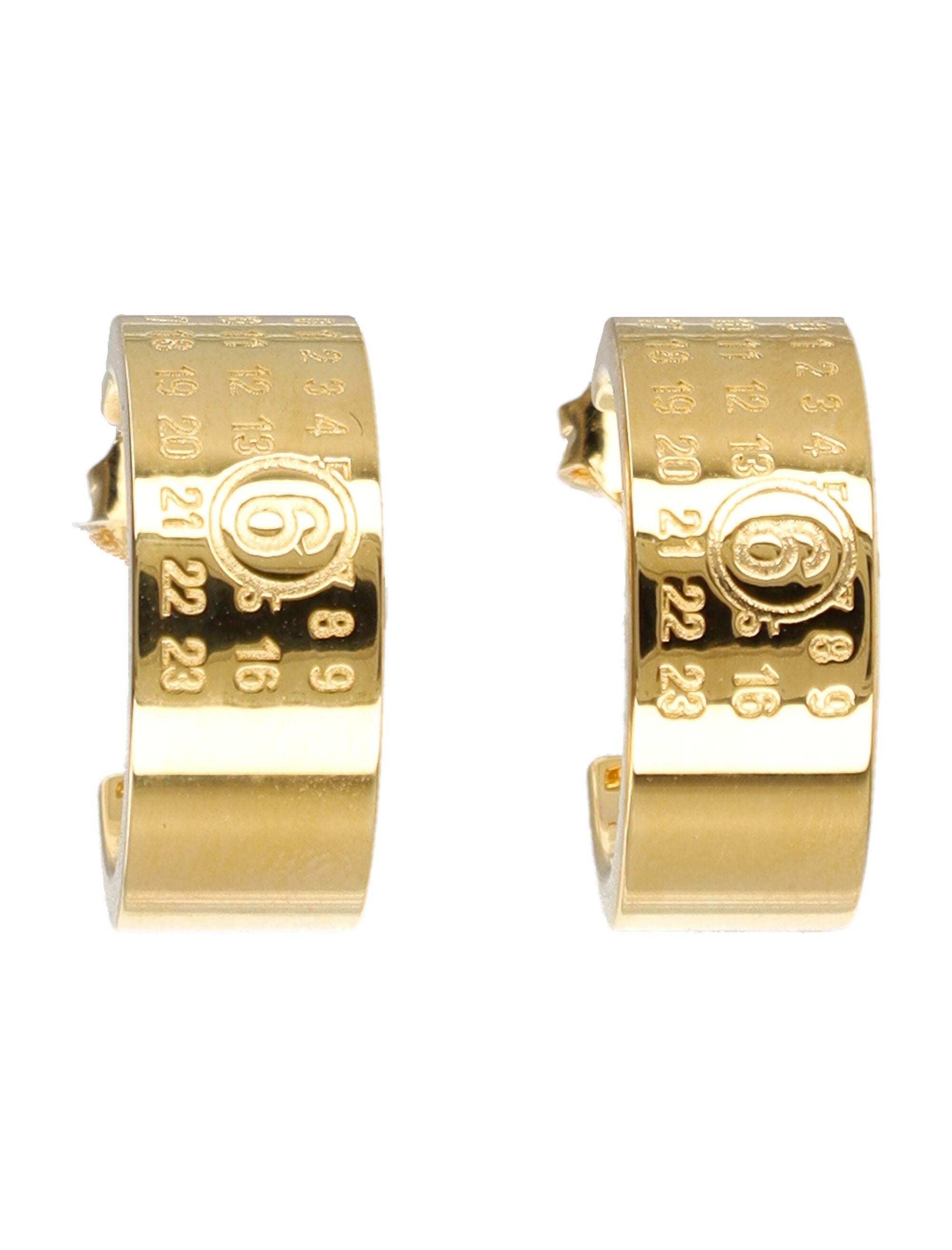 Numeric Minimal Signature Hoop Earrings