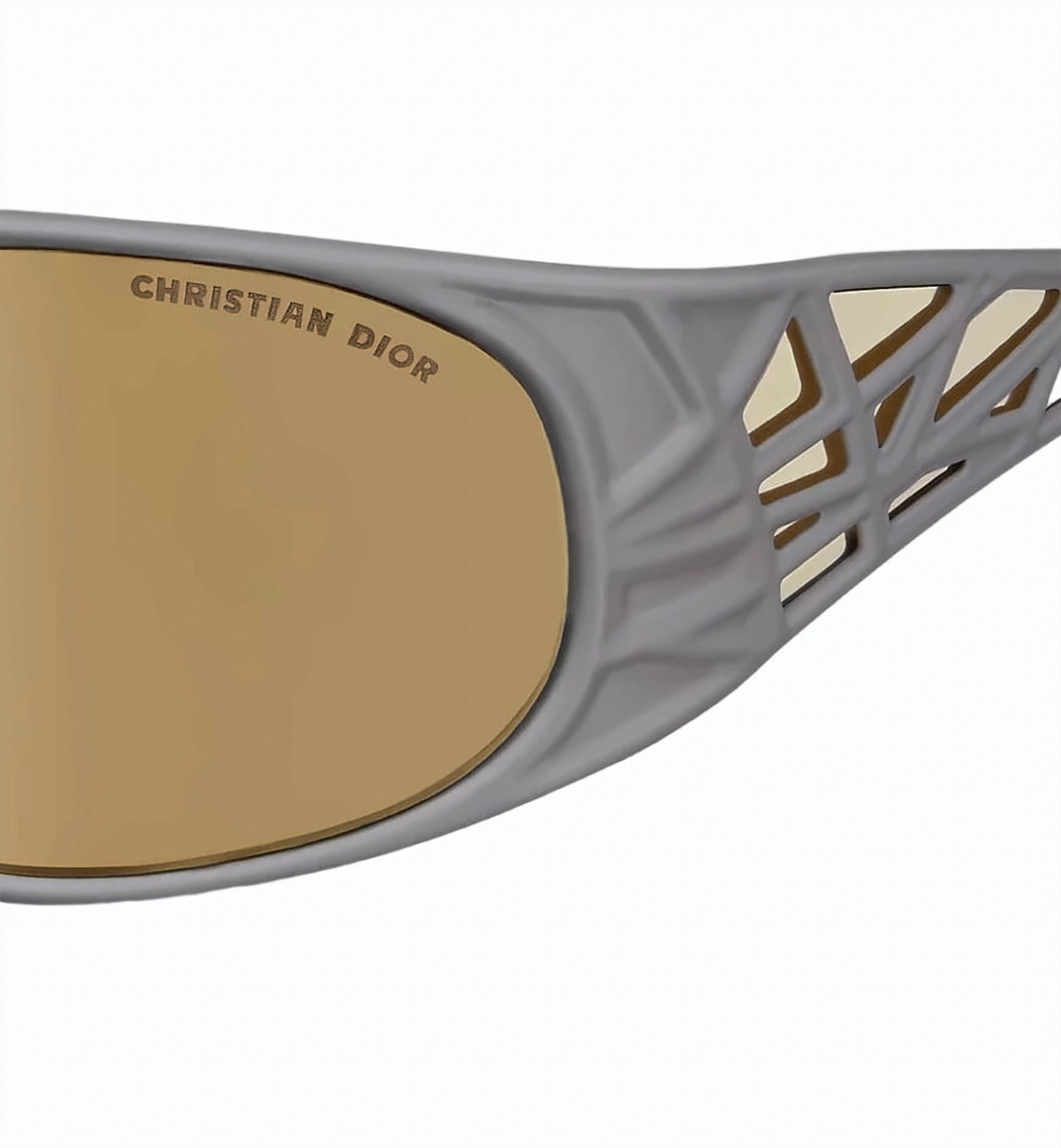 Silver Wraparound Metallic Frame Gold Sunglasses