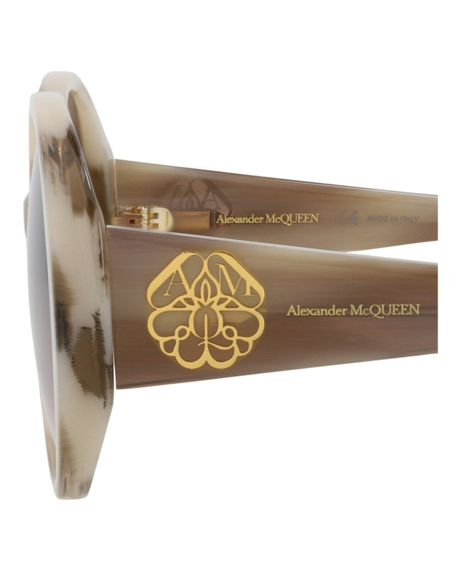Round-Frame Acetate Sunglasses With Saddle Nose Bridge