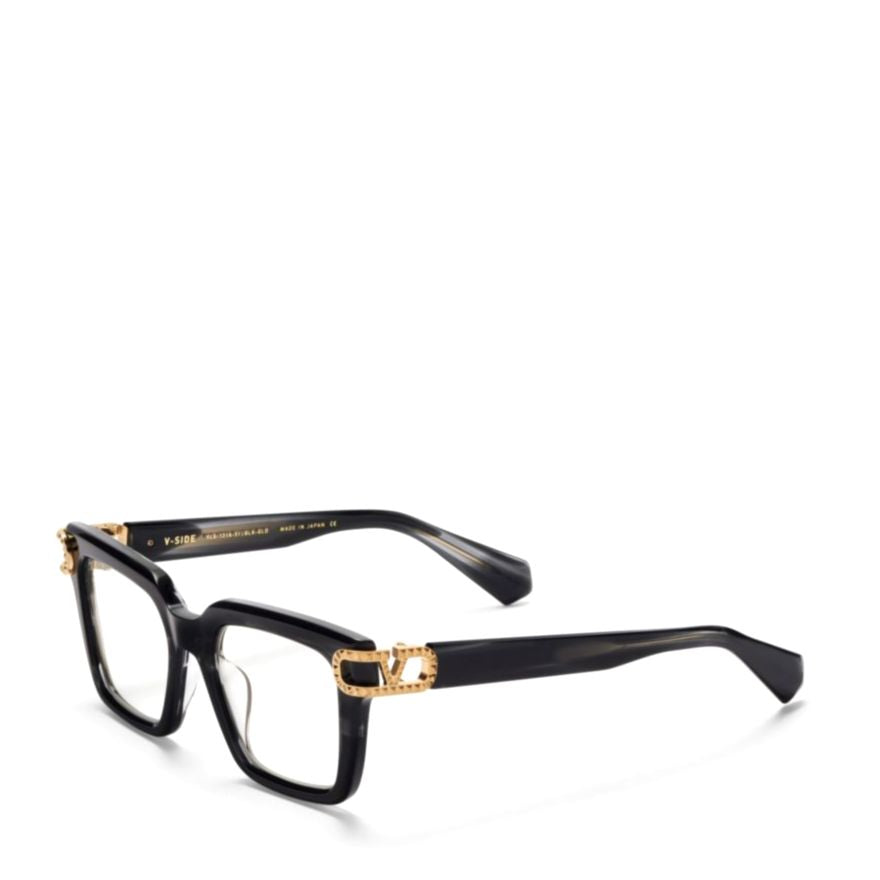 V - Side Bold Black Square Sunglasses
