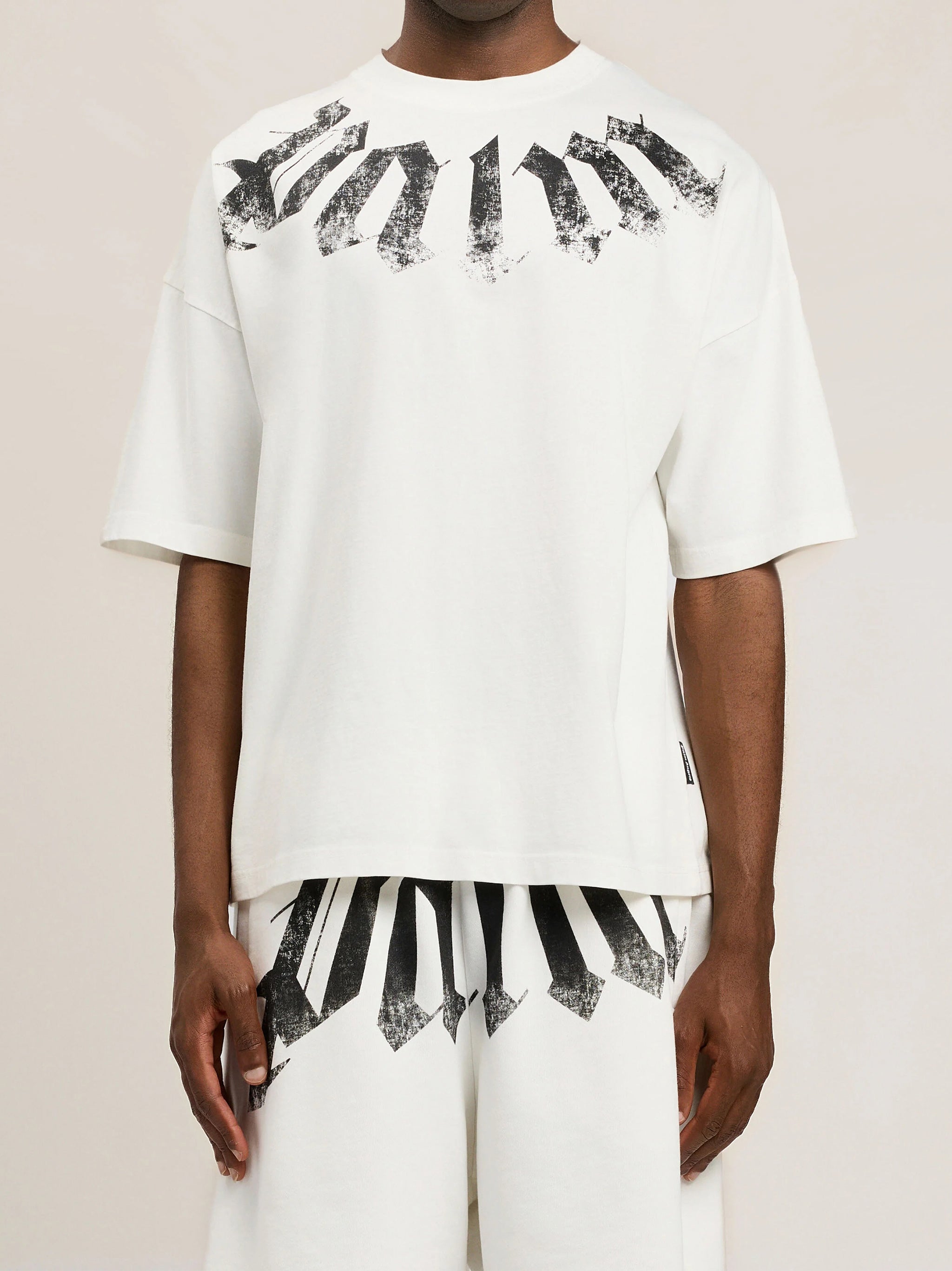 White Big Neck Logo Cotton T-Shirt