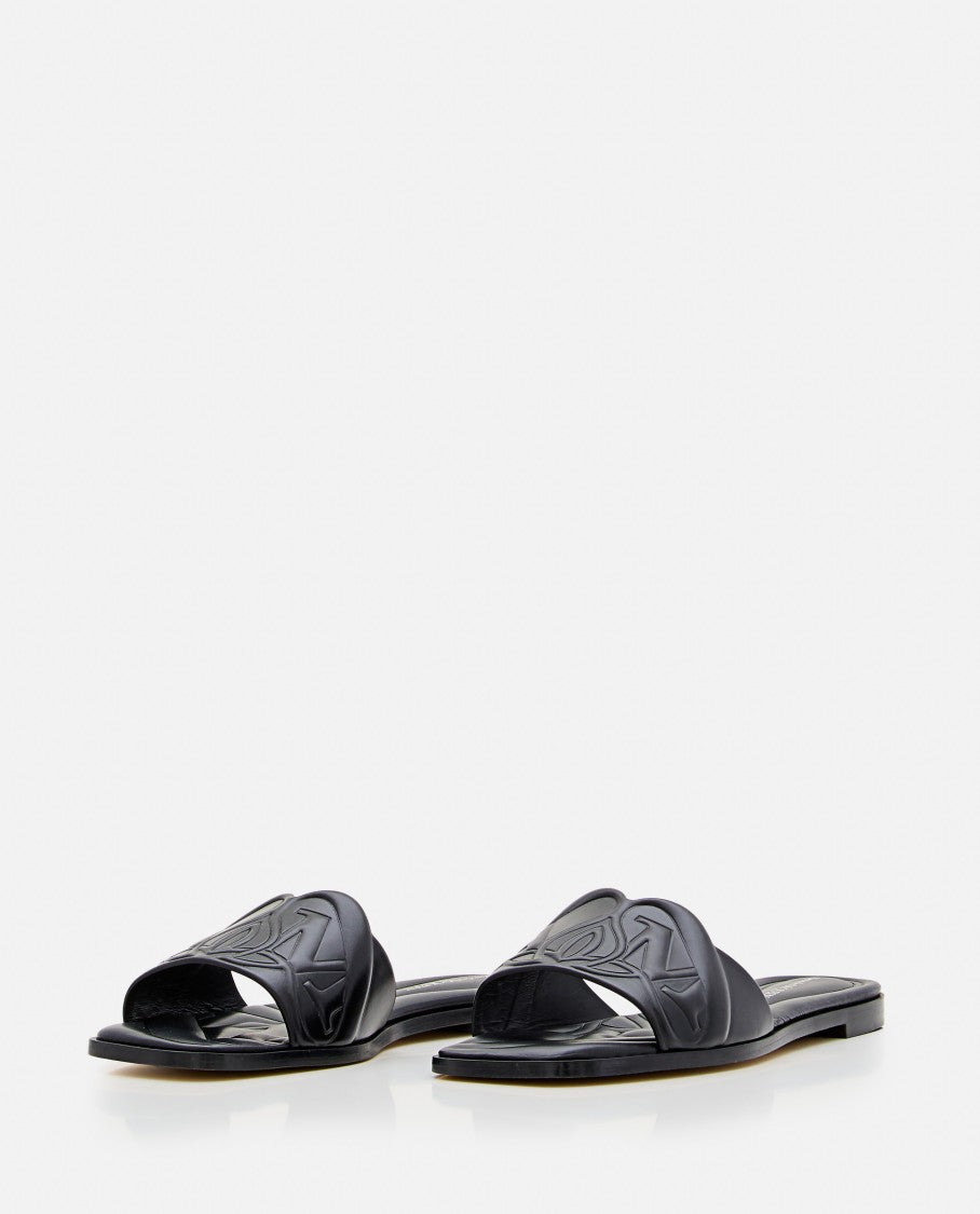 Flat Leather Slide Sandal
