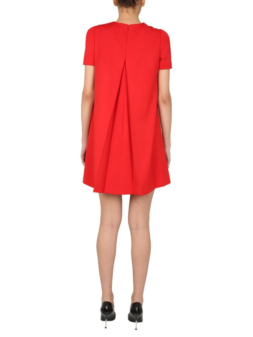 A-Line Dress With Pleated Cape Detail