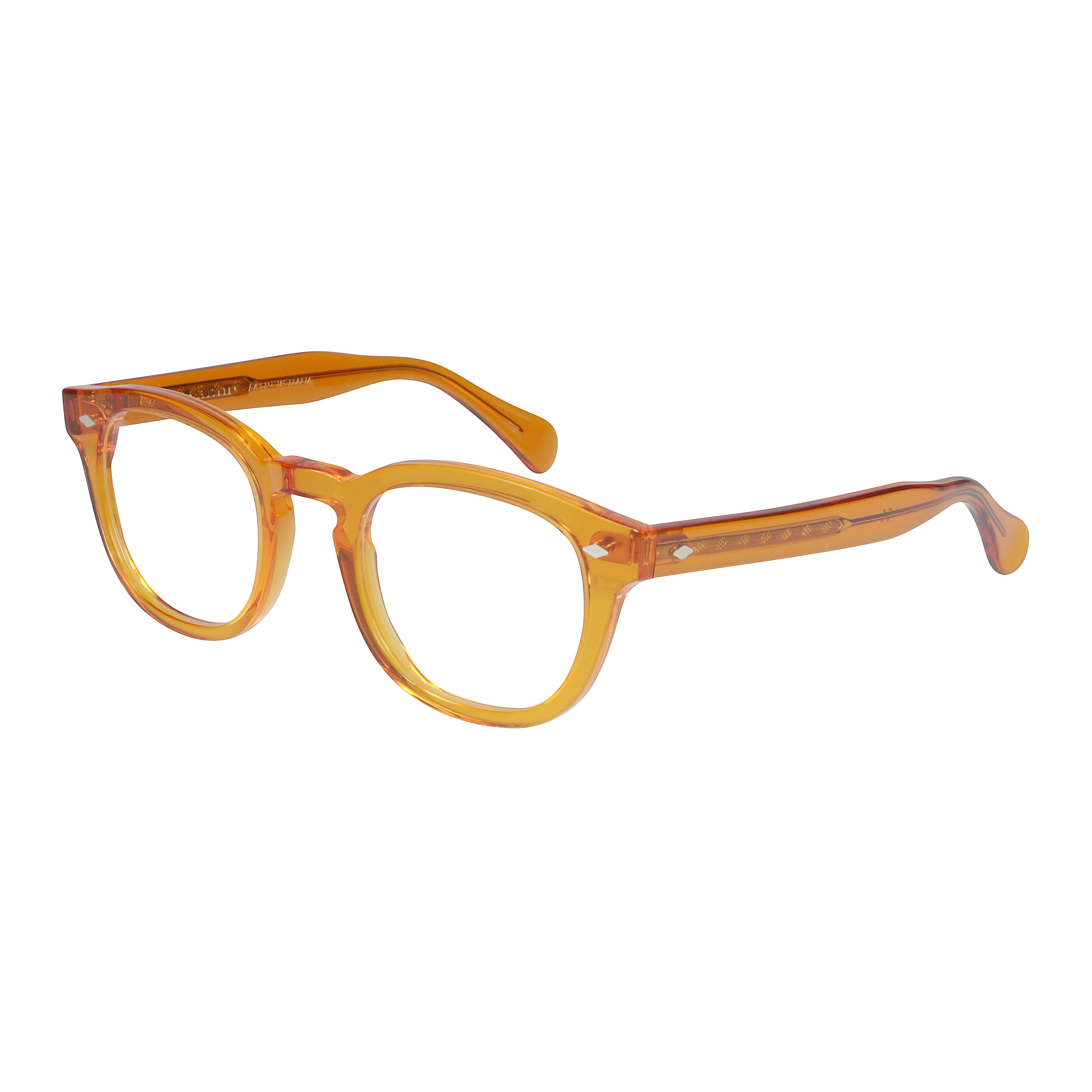 Jolly Cal 49 Translucent Amber Rounded Square Eyeglasses