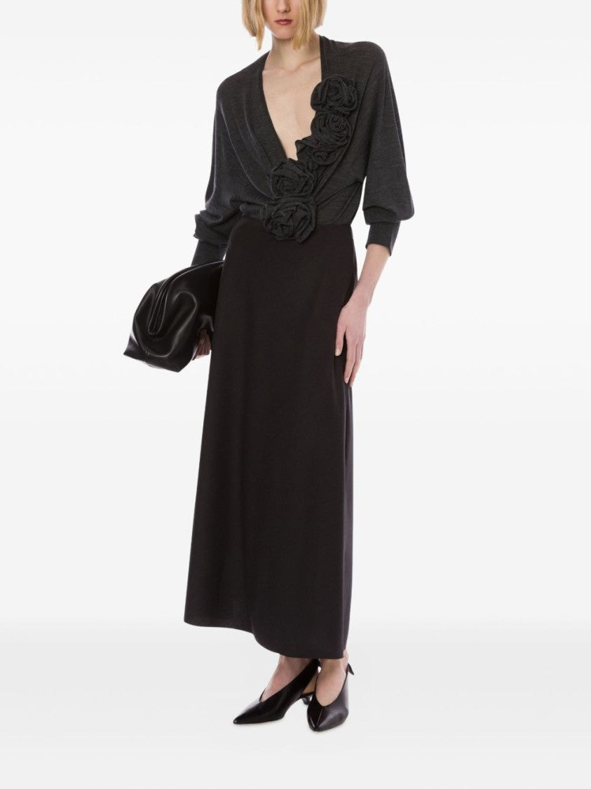High-Waisted Midi Skirt in Structured Fabric
