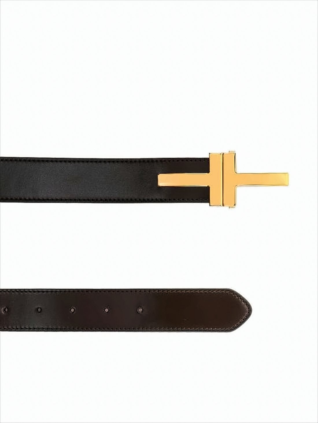 Smooth Black Calf Leather Belt