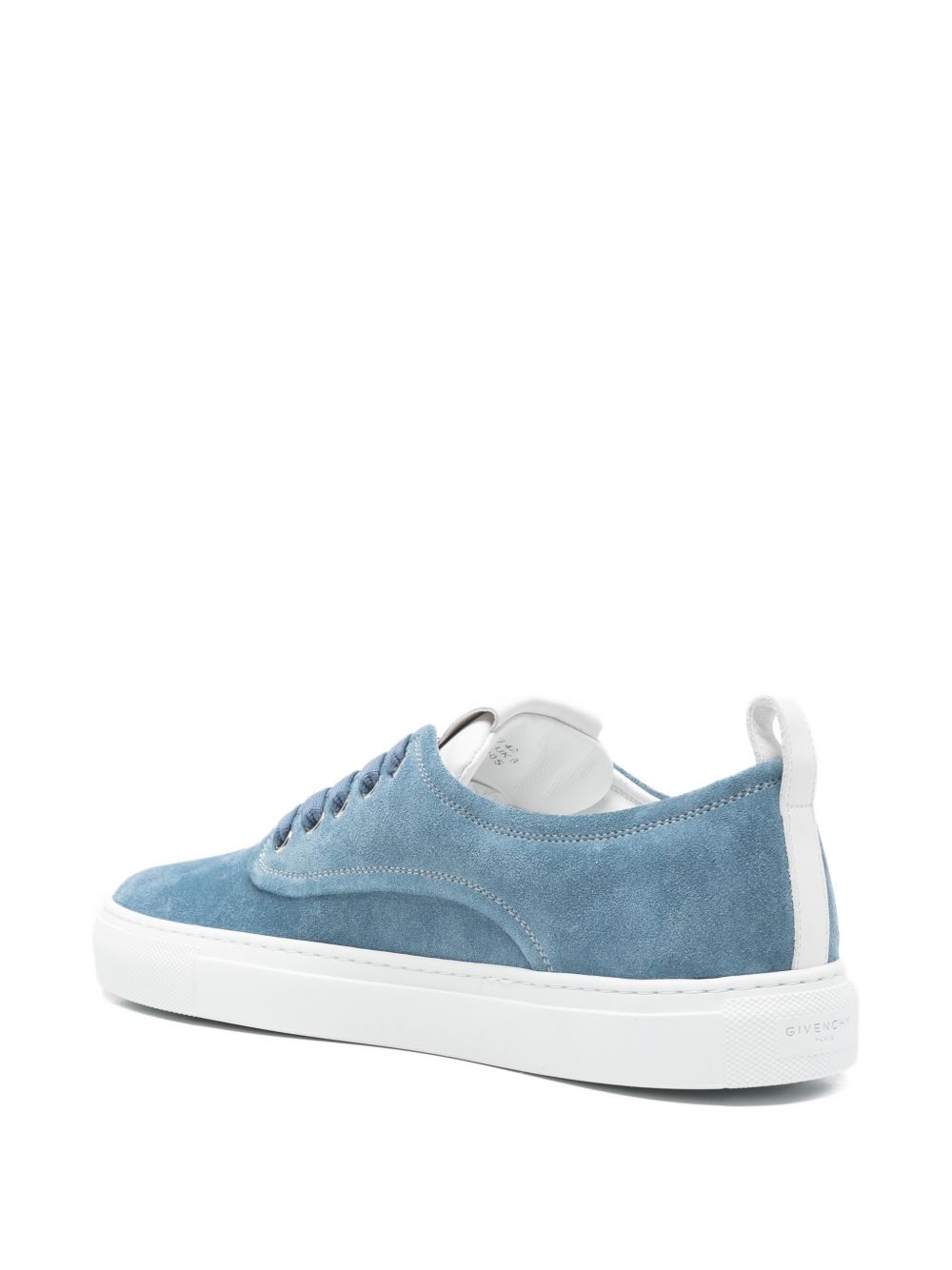 Minimalistic Blue Suede Sneakers With Rubber Sole