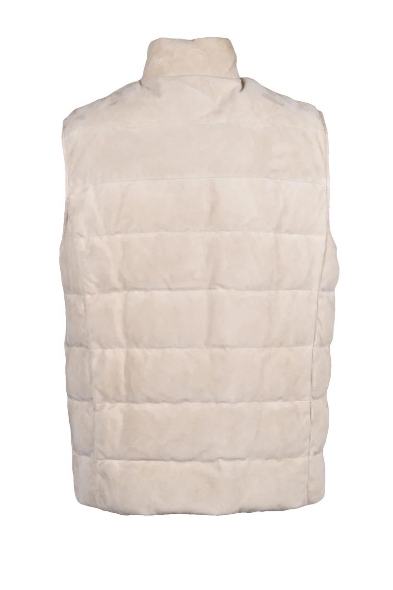 Leather Gilet - Beige