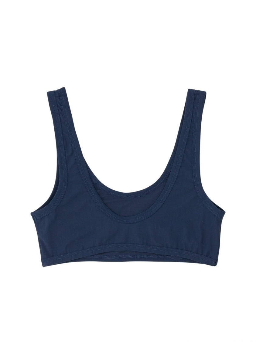 Scoop Neck Bikini Top With Thick Straps