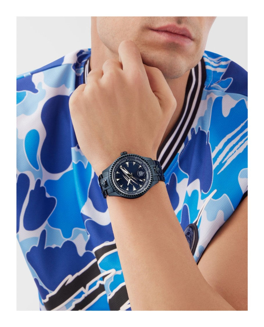 Lineman Bracelet Watch With Ip Blue Accent