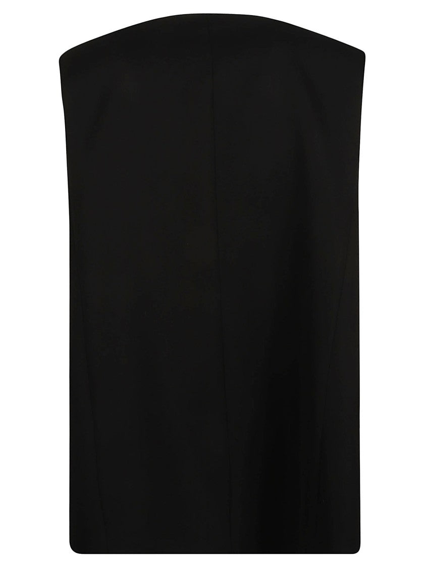 Tailored Sleeveless Jacket With High Neckline