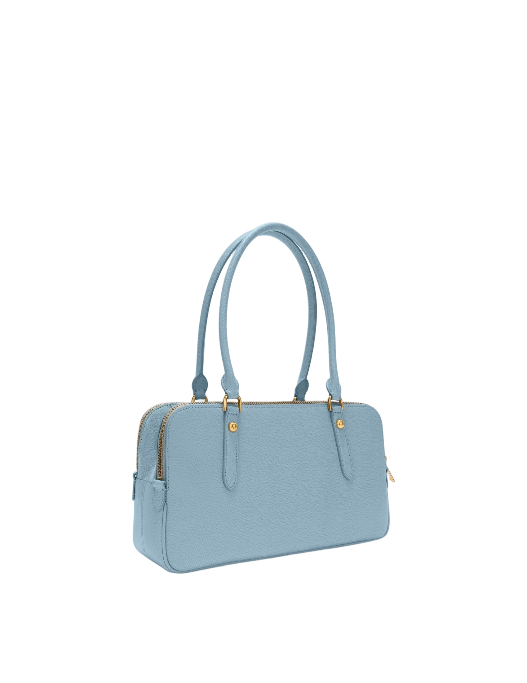 Giulia M Boston Leather Shoulder Bag, Midnight Blue
