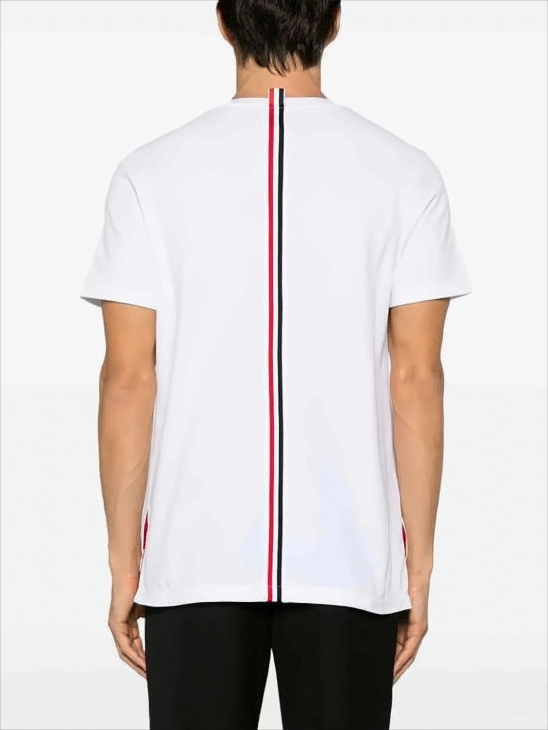 Short-Sleeve T-Shirt with Vertical Tricolor Stripe