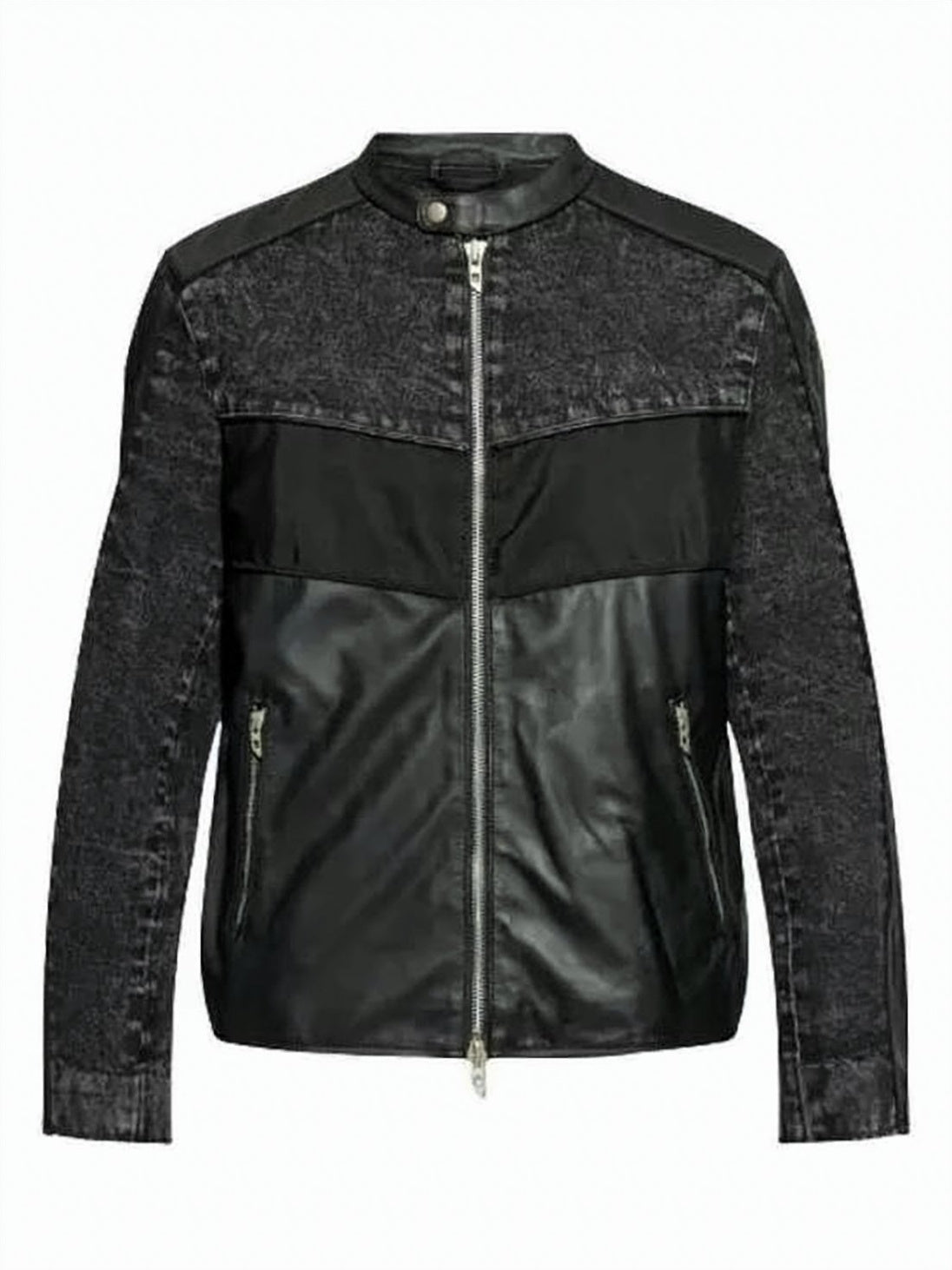 Lamb Leather Jacket with Modern Silhouette and Zip Closure