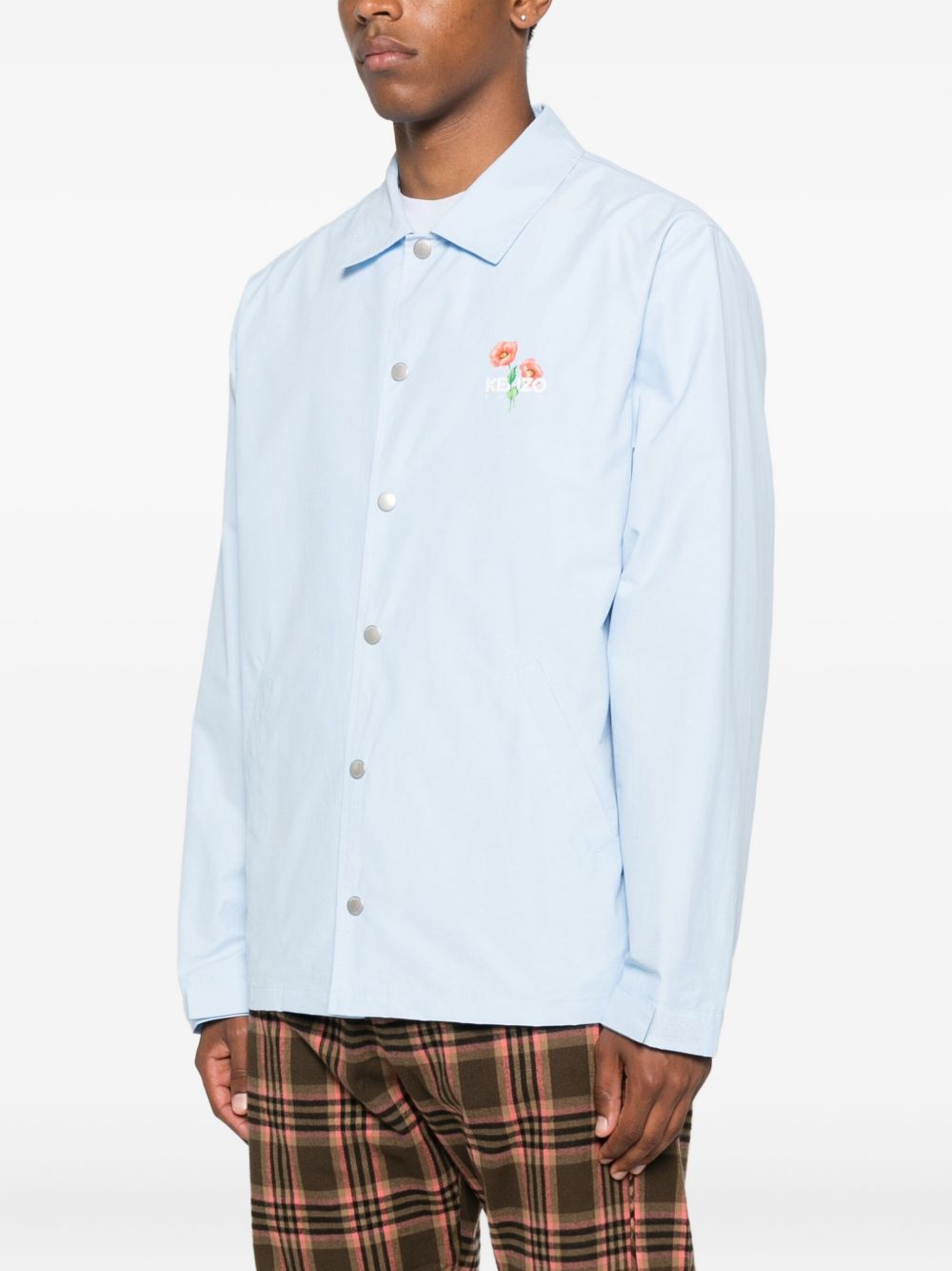 Light Blue Floral Print Jacket