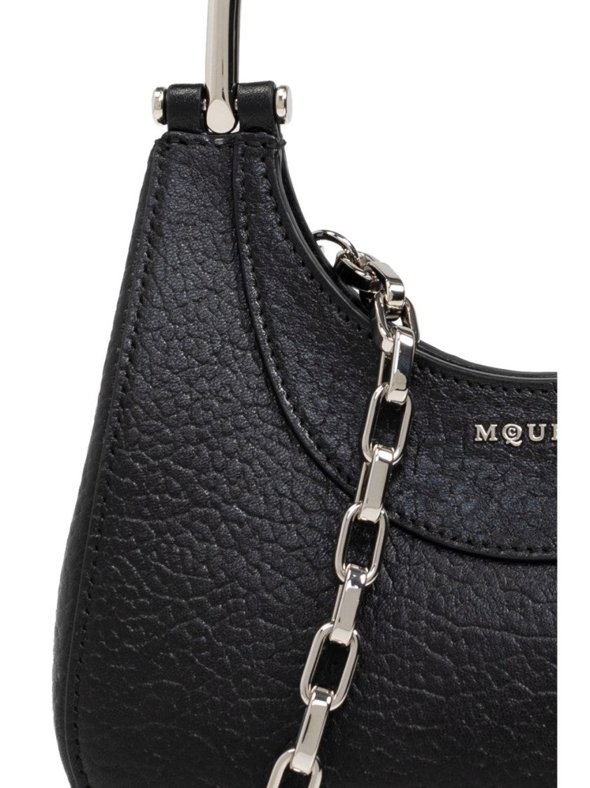 Mini T-Bar Bag In Textured Black Lambskin