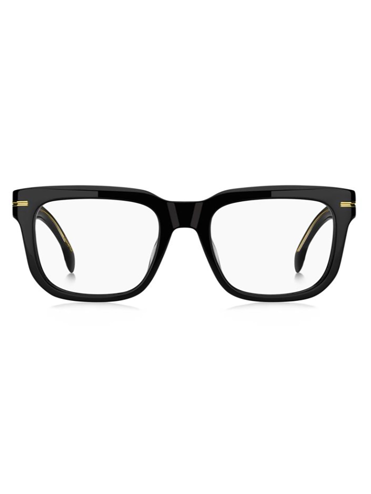 Rectangular Optical Frames with Glossy Finish and Gold Accents