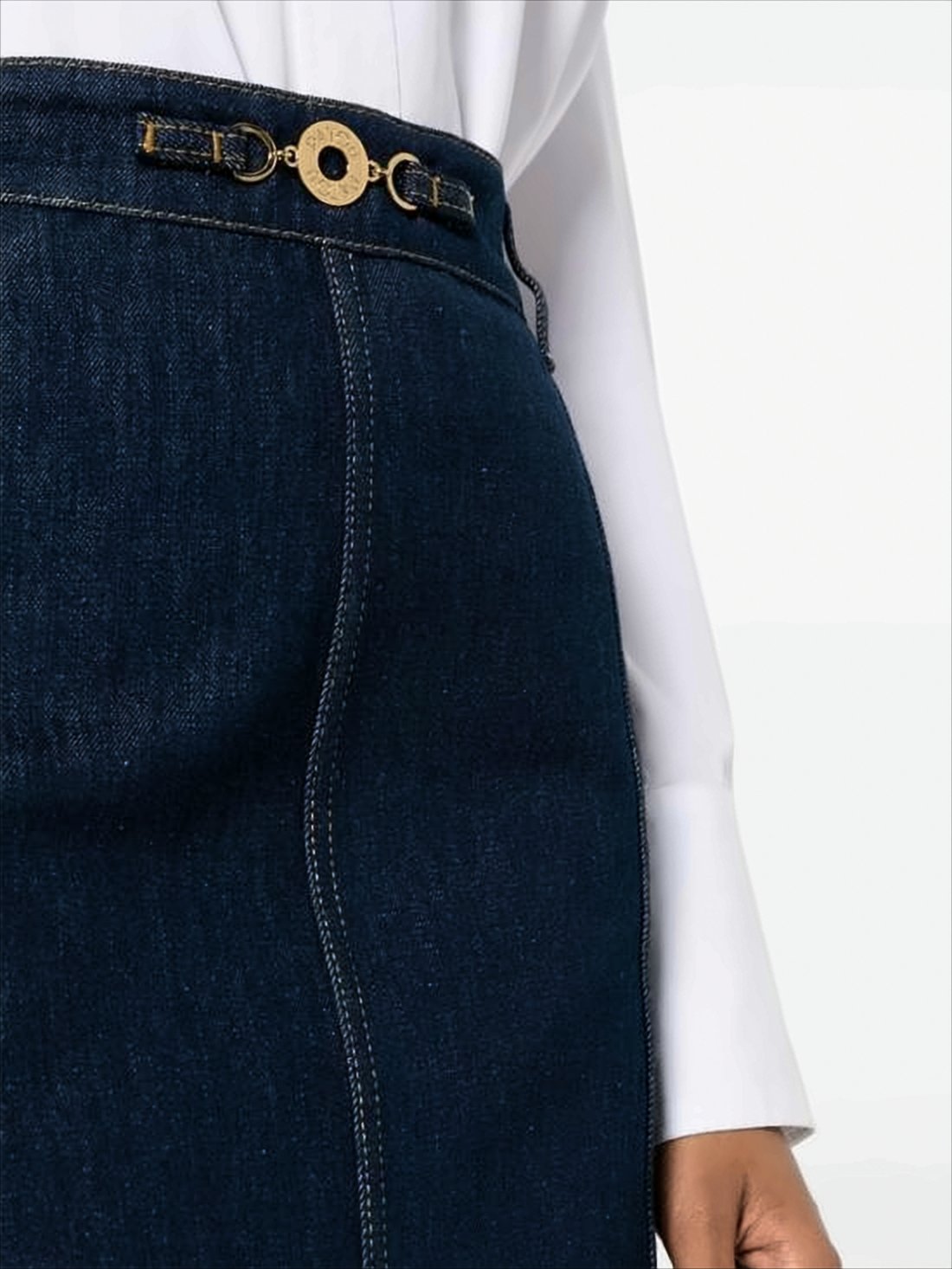 Straight Silhouette Denim Skirt