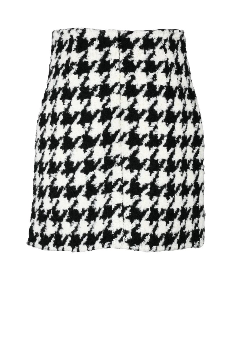 Wool Blend Skirt - White/Black